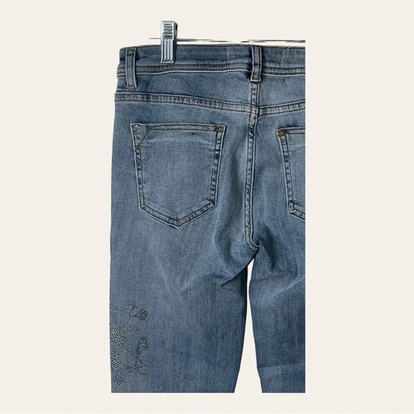 1063. ZARA SKINNY SHARK BITE BOTTOMS DENIM JEANS SIZE 2 - Picture 7 of 9